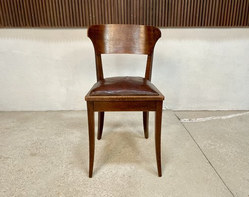 Art Nouveau Leather Side Chair by Richard Riemerschmid for Deutsche Werkstätten Hellerau, 1920s-JP-1335422