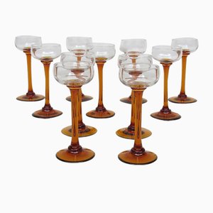 Art Nouveau Liquor Glasses from Rheinische Glashütte, Cologne-Ehrenfeld, 1890s, Set of 11-EY-1389879