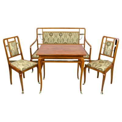 Art Nouveau Living Room Set, Austria, 1910s, Set of 4-TQA-1322284