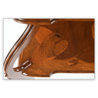 Art Nouveau Marquetry Table In the Style of Gallé-NQ-624873