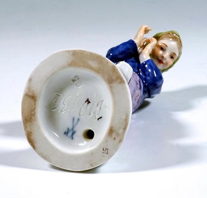 Art Nouveau Meissen Snowball Thrower & Girl Figurines by A. Koenig, 1910s, Set of 2-EMT-1732349