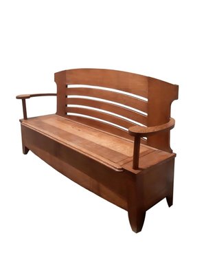 Art Nouveau Minimalist Oak Bench, 1900s-ES-753933