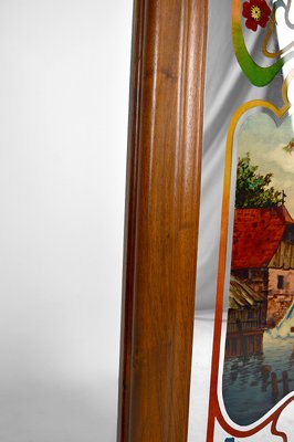 Art Nouveau Mirror with Bucolic Painted Scene, 1900s-XNH-1017692