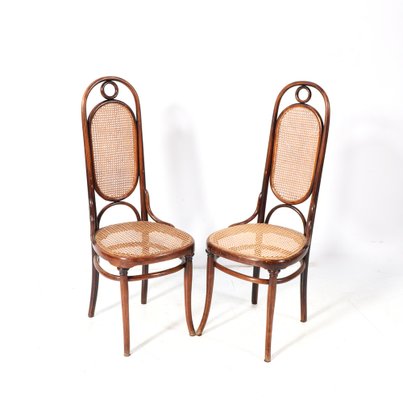 Art Nouveau Model 17 High Back Chairs in Beech by Michael Thonet for Gebrüder Thonet Vienna Gmbh, 1890s, Set of 2-MY-1768888