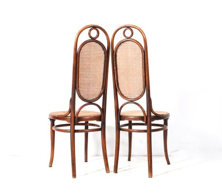 Art Nouveau Model 17 High Back Chairs in Beech by Michael Thonet for Gebrüder Thonet Vienna Gmbh, 1890s, Set of 2-MY-1768888