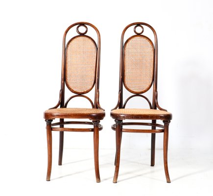 Art Nouveau Model 17 High Back Chairs in Beech by Michael Thonet for Gebrüder Thonet Vienna Gmbh, 1890s, Set of 2-MY-1768888