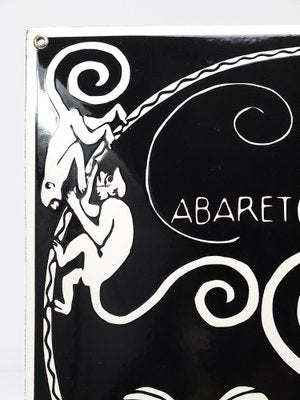 Art Nouveau Moriz Jung Cabaret Bat Enameled Advertising Sign by Josef Hoffmann, Vienna, 1960s-MWV-1818141