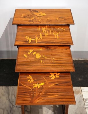 Art Nouveau Nesting Tables by Émile Gallé, 1890s, Set of 4-EMT-1744448