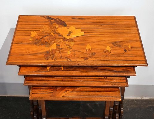 Art Nouveau Nesting Tables by Émile Gallé, 1890s, Set of 4-EMT-1744448