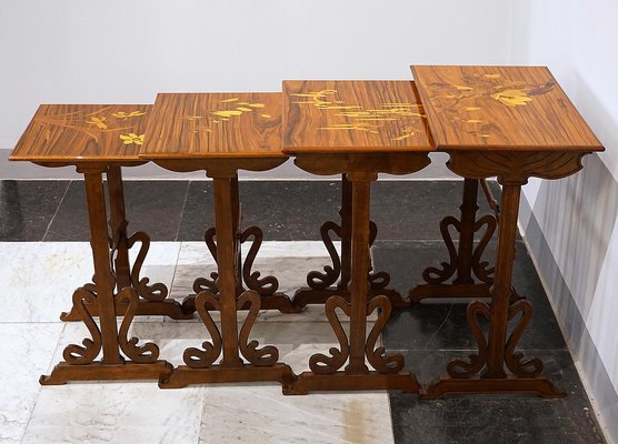 Art Nouveau Nesting Tables by Émile Gallé, 1890s, Set of 4-EMT-1744448