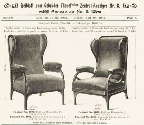 Art Nouveau Nr.6541 Wing Chair from Thonet-TZ-1442283