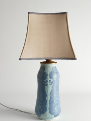 Art Nouveau Pale Blue Ceramic Table Lamp by Josef Ekberg for Gustavsberg, 1919-RUK-1821678