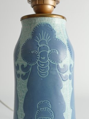 Art Nouveau Pale Blue Ceramic Table Lamp by Josef Ekberg for Gustavsberg, 1919-RUK-1821678