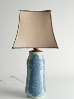 Art Nouveau Pale Blue Ceramic Table Lamp by Josef Ekberg for Gustavsberg, 1919-RUK-1821678