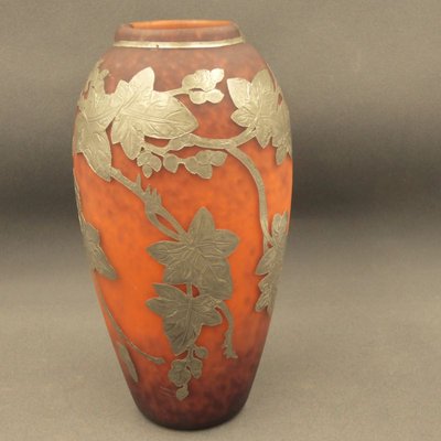 Art Nouveau Pate de Verre Vase mit Metal Decor, 1900-1920-WK-1822975