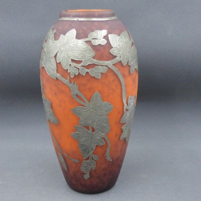 Art Nouveau Pate de Verre Vase mit Metal Decor, 1900-1920-WK-1822975