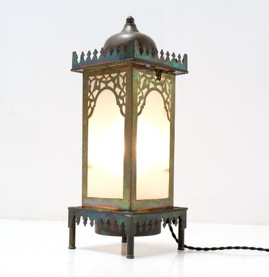 Art Nouveau Patinated Brass Arts & Craft Table Lamp, 1900s-MY-1332912