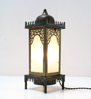 Art Nouveau Patinated Brass Arts & Craft Table Lamp, 1900s-MY-1332912