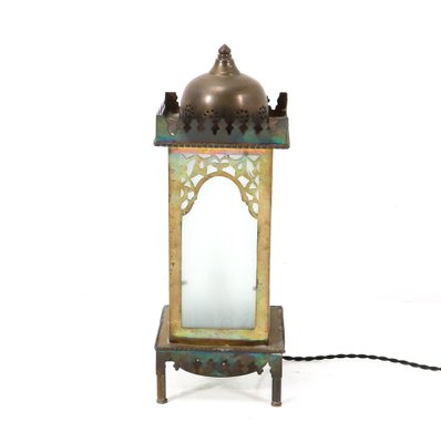 Art Nouveau Patinated Brass Arts & Craft Table Lamp, 1900s-MY-1332912