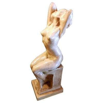 Art Nouveau Patinated Plaster of Paris Sculpture by Joseph Zomers, Belgium-QRS-960897