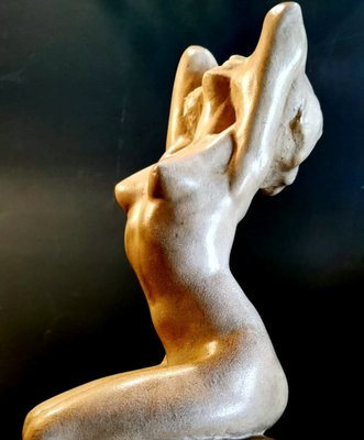 Art Nouveau Patinated Plaster of Paris Sculpture by Joseph Zomers, Belgium-QRS-960897