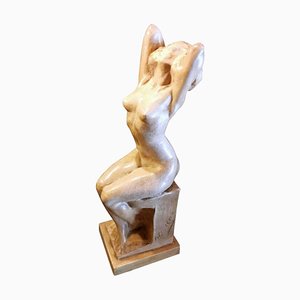 Art Nouveau Patinated Plaster of Paris Sculpture by Joseph Zomers, Belgium-QRS-960897