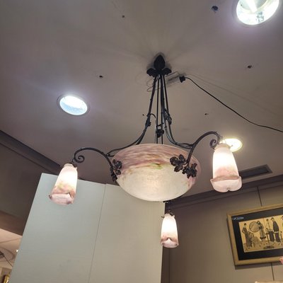 Art Nouveau Pendant Light from Muller Fréres, France, 1920s-NUC-2027637