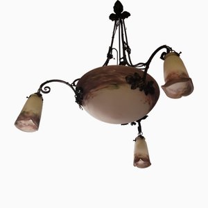 Art Nouveau Pendant Light from Muller Fréres, France, 1920s-NUC-2027637