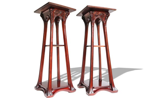 Art Nouveau Plant Stands / Pedestals by Louis Majorelle, France, 1907, Set of 2-WIP-1735981