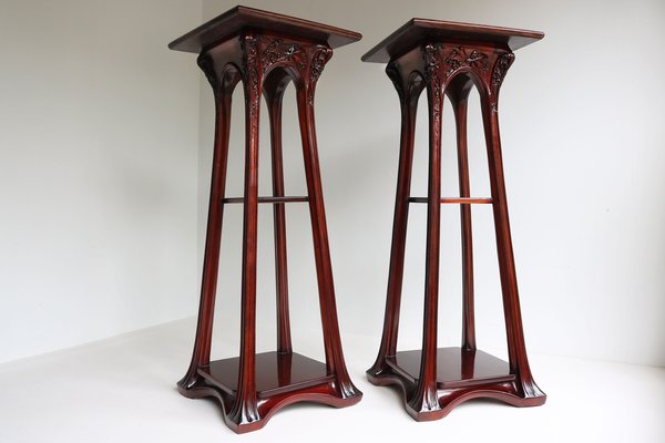 Art Nouveau Plant Stands / Pedestals by Louis Majorelle, France, 1907, Set of 2-WIP-1735981