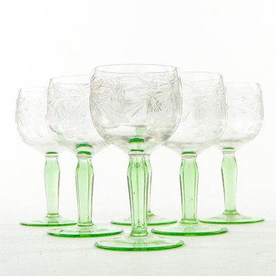 Art Nouveau Polish Wine Glasses, 1900s, Set of 6-BKO-1823056