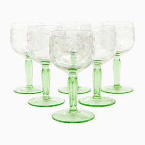 Art Nouveau Polish Wine Glasses, 1900s, Set of 6-BKO-1823056