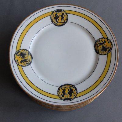 Art Nouveau Porcelain Plates with Oriental Scene from Limoges, Set of 10-WK-738209