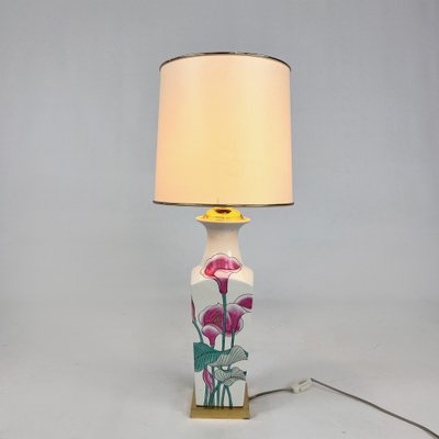 Art Nouveau Porcelain Table Lamp with Hand-Painted Flowers, 1960s-RMX-1820953