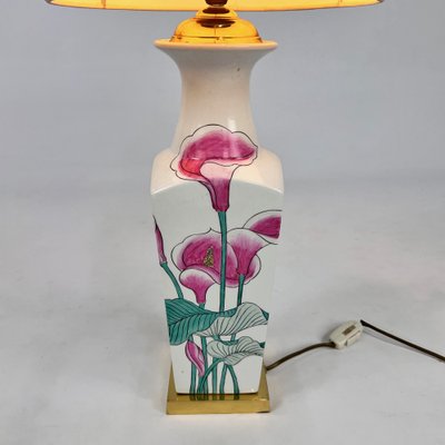 Art Nouveau Porcelain Table Lamp with Hand-Painted Flowers, 1960s-RMX-1820953