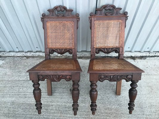 Art Nouveau Raffia Chairs, 1920s, Set of 2-WQQ-1251726