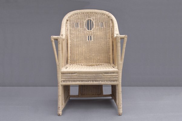 Art Nouveau Rattan Armchair, 1890s-DUM-1420801