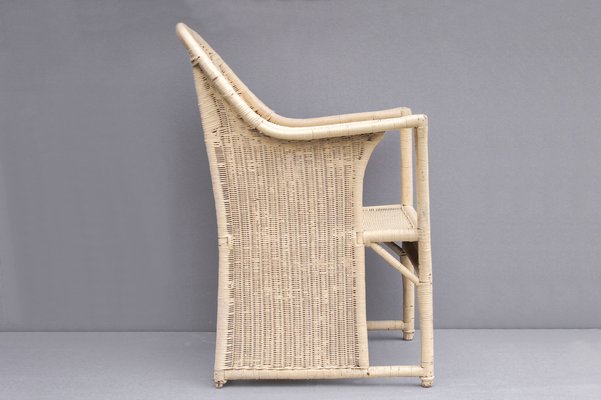 Art Nouveau Rattan Armchair, 1890s-DUM-1420801