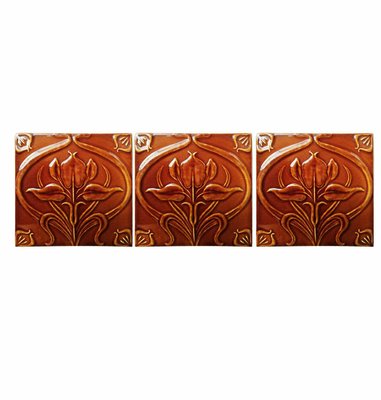 Art Nouveau Relief Tile, Morialmé, 1930s-VDW-952893