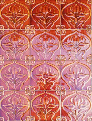 Art Nouveau Relief Tile, Morialmé, 1930s-VDW-952893