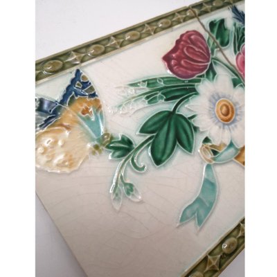 Art Nouveau Relief Tiles from Morialmé, 1900s, Set of 2-VDW-914538