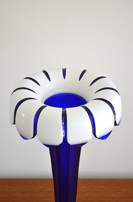 Art Nouveau Scandinavian Blue Glass Vase, Denmark, 1890s-OV-1384143