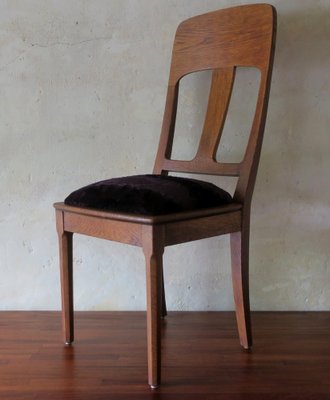 Art Nouveau Side Chair in Oak, 1900s-ED-1815188