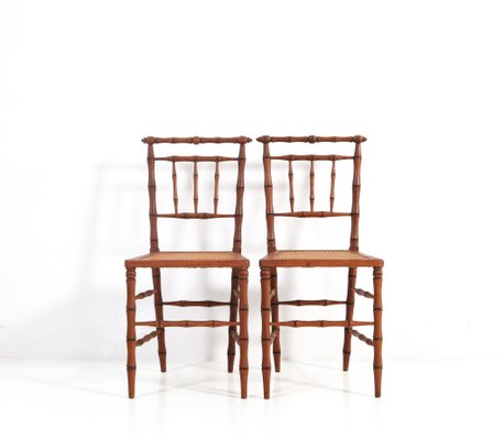 Art Nouveau Side Chairs in Faux Bamboo, Set of 2-MY-1181252