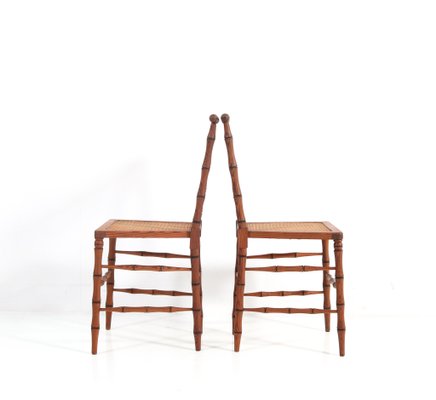 Art Nouveau Side Chairs in Faux Bamboo, Set of 2-MY-1181252