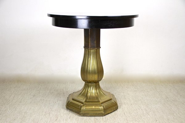 Art Nouveau Side Table with Brass Base, Austria, 1910s-TQA-1322370