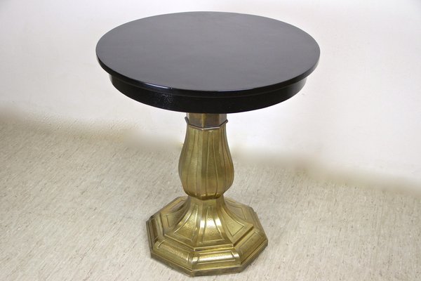 Art Nouveau Side Table with Brass Base, Austria, 1910s-TQA-1322370