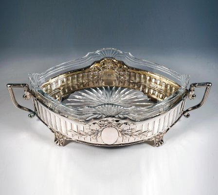 Art Nouveau Silver Jardinière in Navette Form from Koch & Bergfeld, Germany, 1900s-EMT-1722019