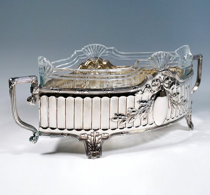 Art Nouveau Silver Jardinière in Navette Form from Koch & Bergfeld, Germany, 1900s-EMT-1722019