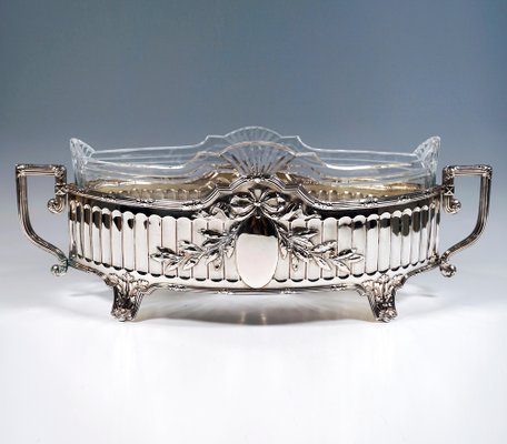 Art Nouveau Silver Jardinière in Navette Form from Koch & Bergfeld, Germany, 1900s-EMT-1722019